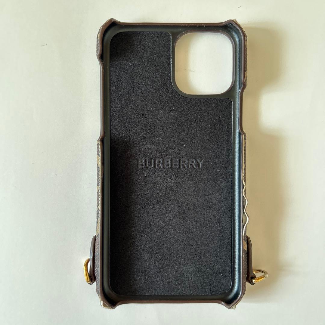 バーバリー スマホケース スマホショルダー iPhone11Pro TBロゴ 茶