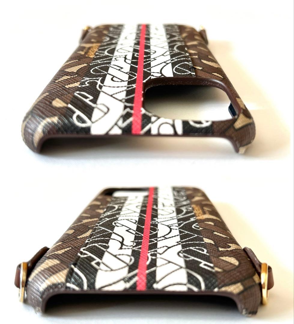 バーバリー スマホケース スマホショルダー iPhone11Pro TBロゴ 茶