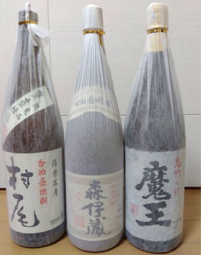 新品未開栓/3本セット3M 本格焼酎 森伊蔵 村尾 魔王 25度 1800ml
