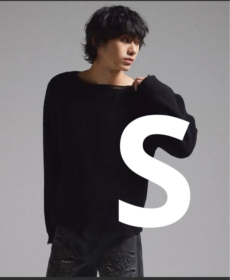 【Grancy Pierced Damage Knit Sサイズ】