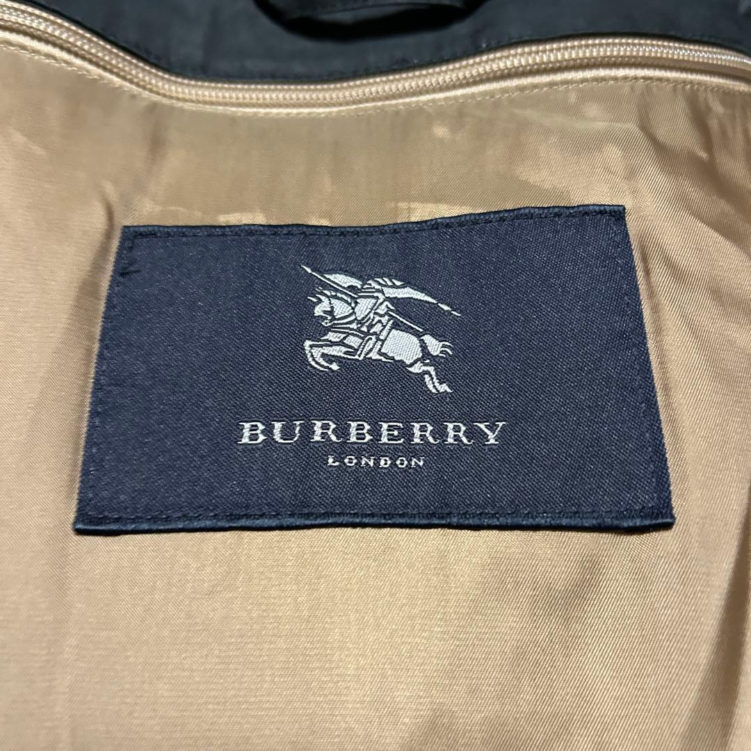 【LL】バーバリーロンドン フーデッドコート ダウンライナー ノバチェック 黒