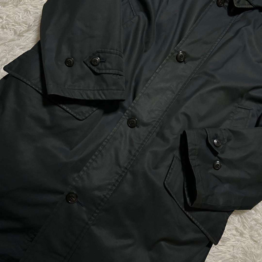 【LL】バーバリーロンドン フーデッドコート ダウンライナー ノバチェック 黒