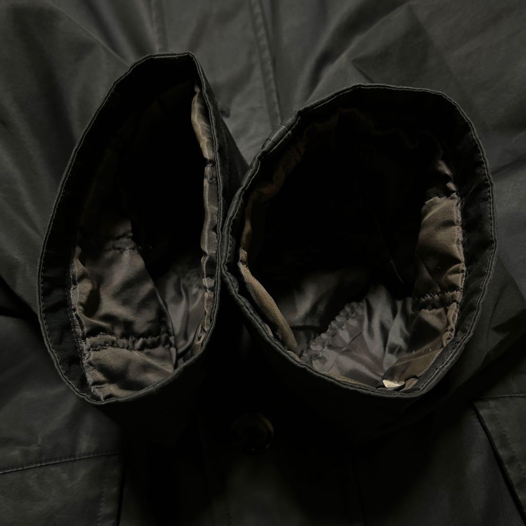 【LL】バーバリーロンドン フーデッドコート ダウンライナー ノバチェック 黒