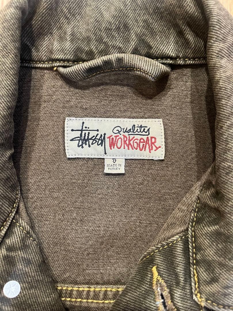 Stussy トラッカーデニムジャケット Sサイズ　ブラウン