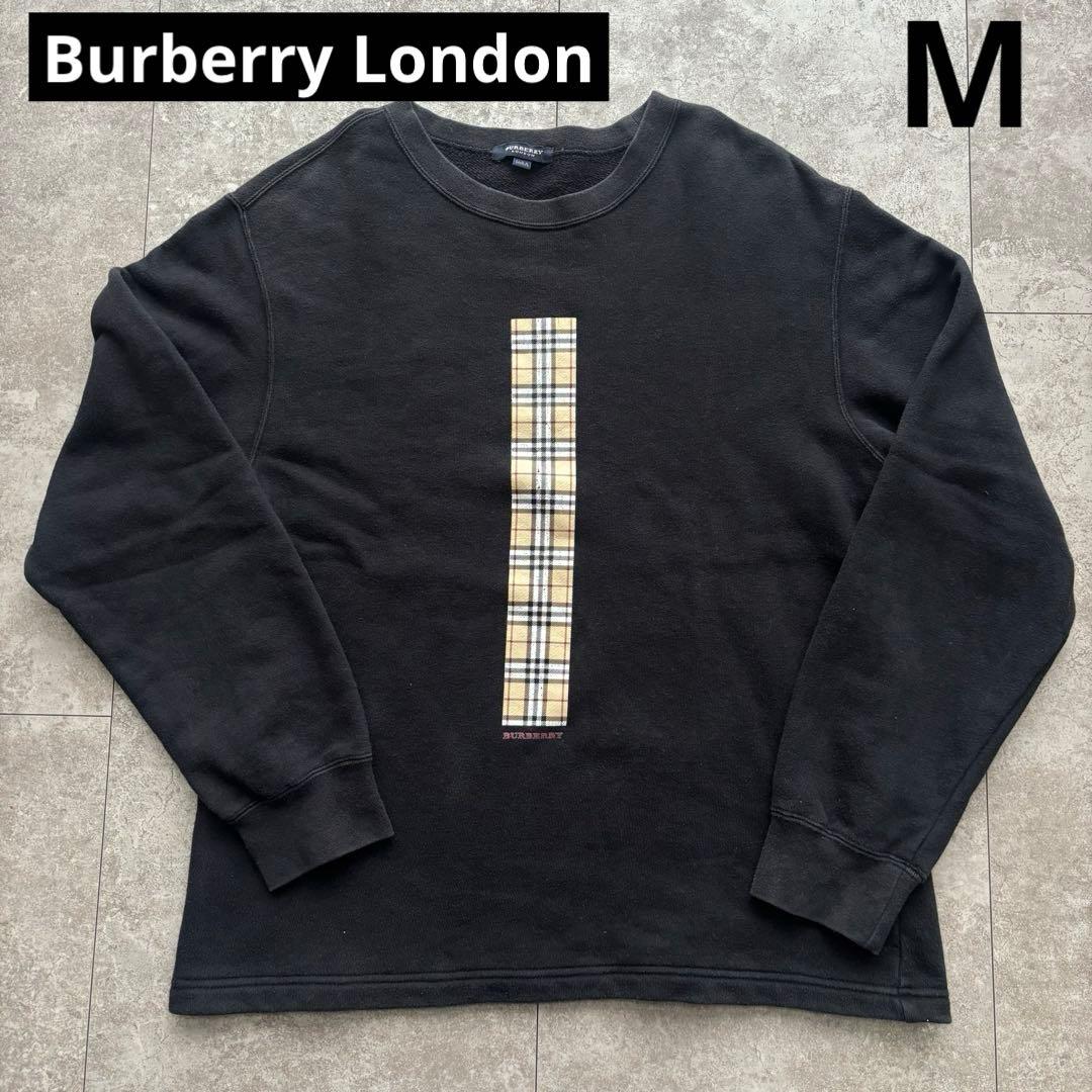 Burberry London 長袖　トレーナー　ノバチェック　ブラック