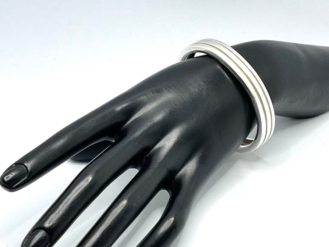 h555 希少　ヴィンテージ　ティファニー　1995 グルーブド　バングル925