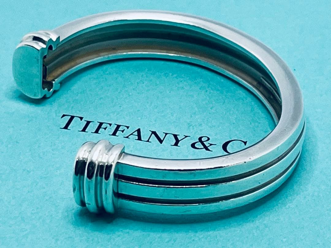 h555 希少　ヴィンテージ　ティファニー　1995 グルーブド　バングル925
