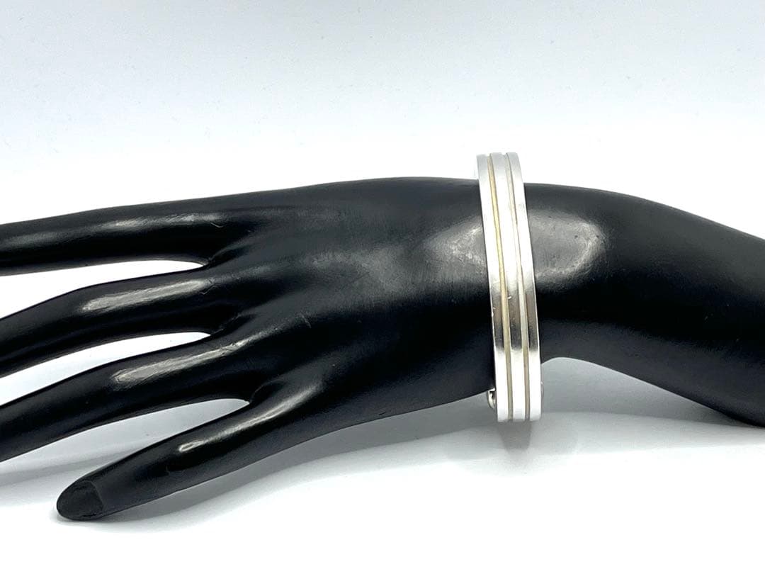 h555 希少　ヴィンテージ　ティファニー　1995 グルーブド　バングル925