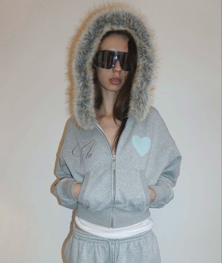 SCULPTOR ファーパーカー グレー