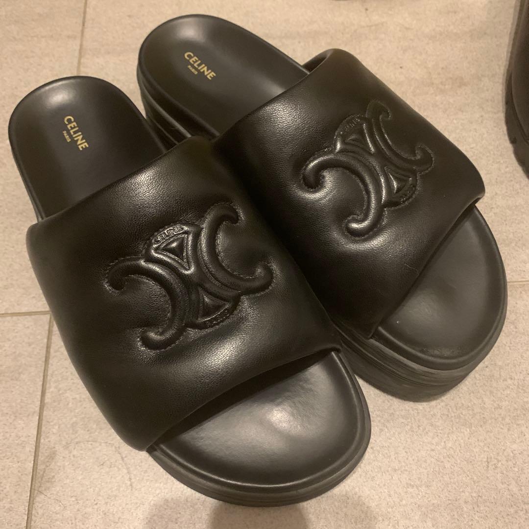 CELINE ブロックスライド トリオンフ / ラムスキン