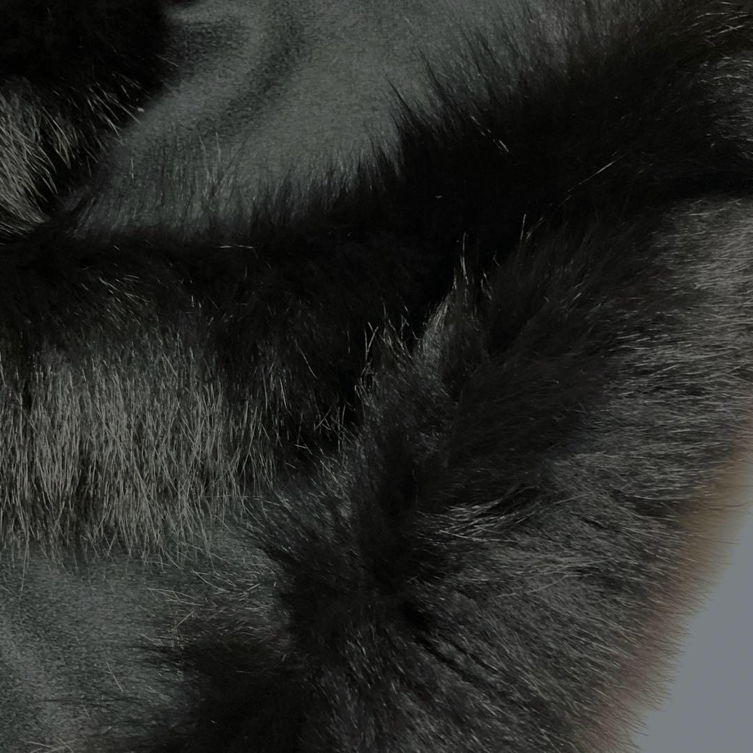 リアルファーケープ 黒 カシミヤ