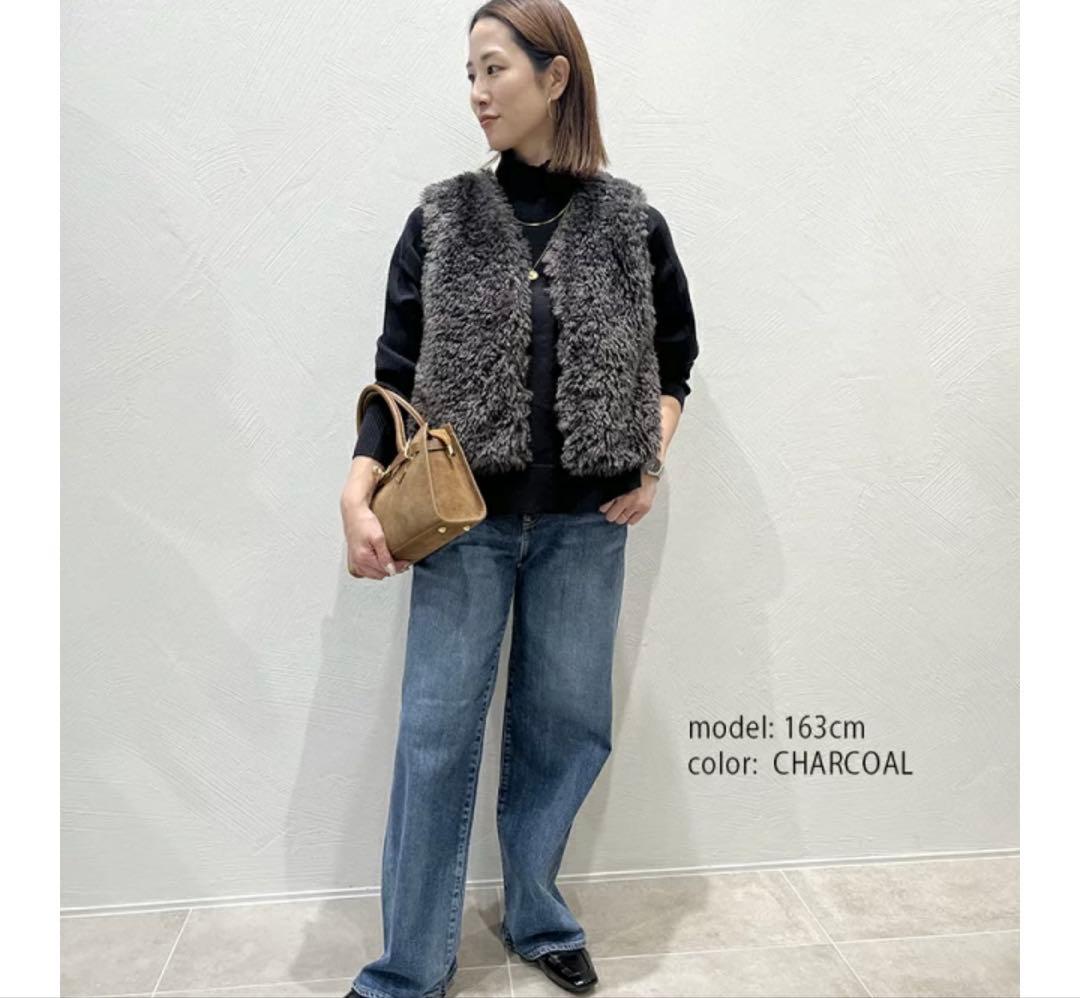 値下げ！新品未使用タグ付きHERENCIA ファー素材 ニットベスト サイズF