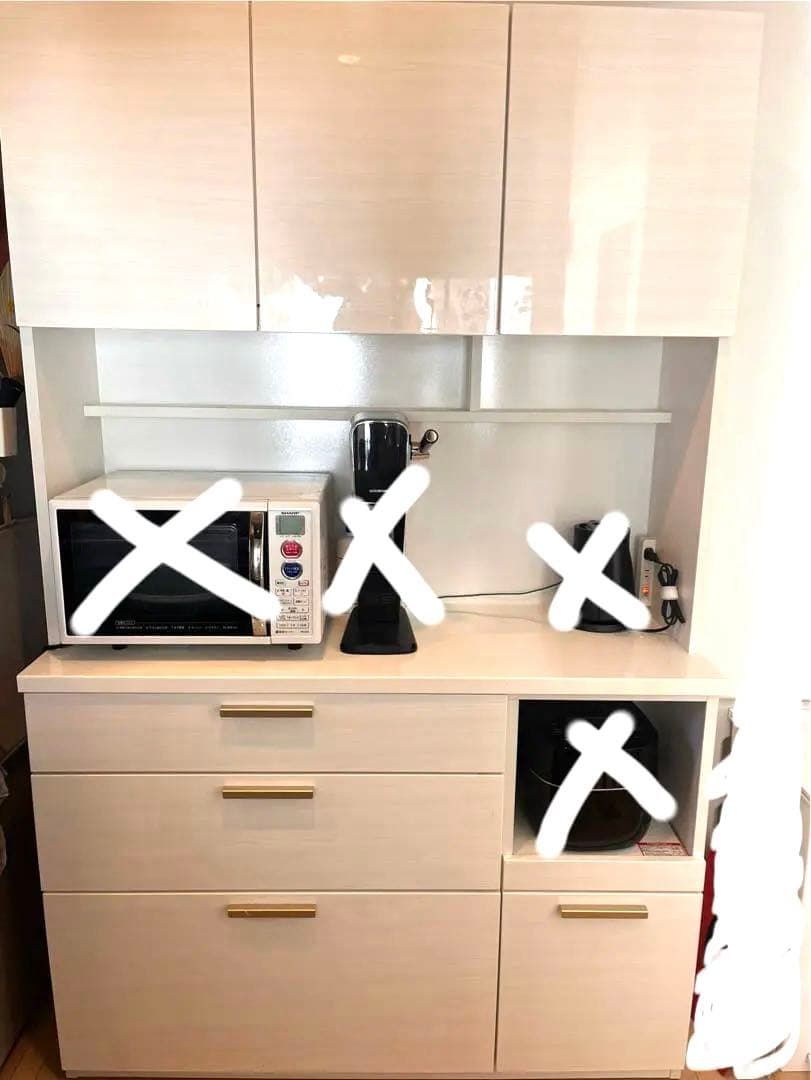 お値下げしました‼️ニトリ　食器棚　キッチンボード ソレル 120KB WH