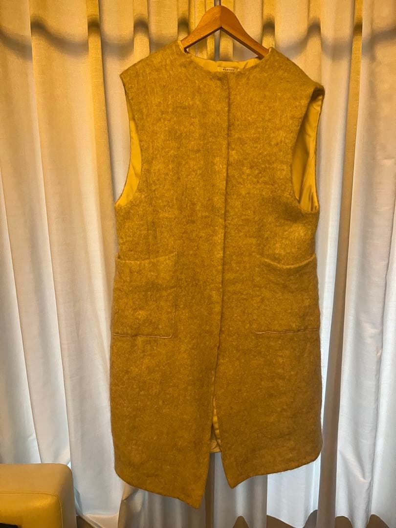 #newans✴︎ロングファーコクーンベスト　アイボリー