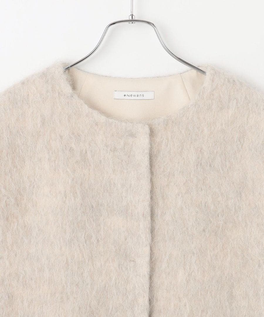 #newans✴︎ロングファーコクーンベスト　アイボリー