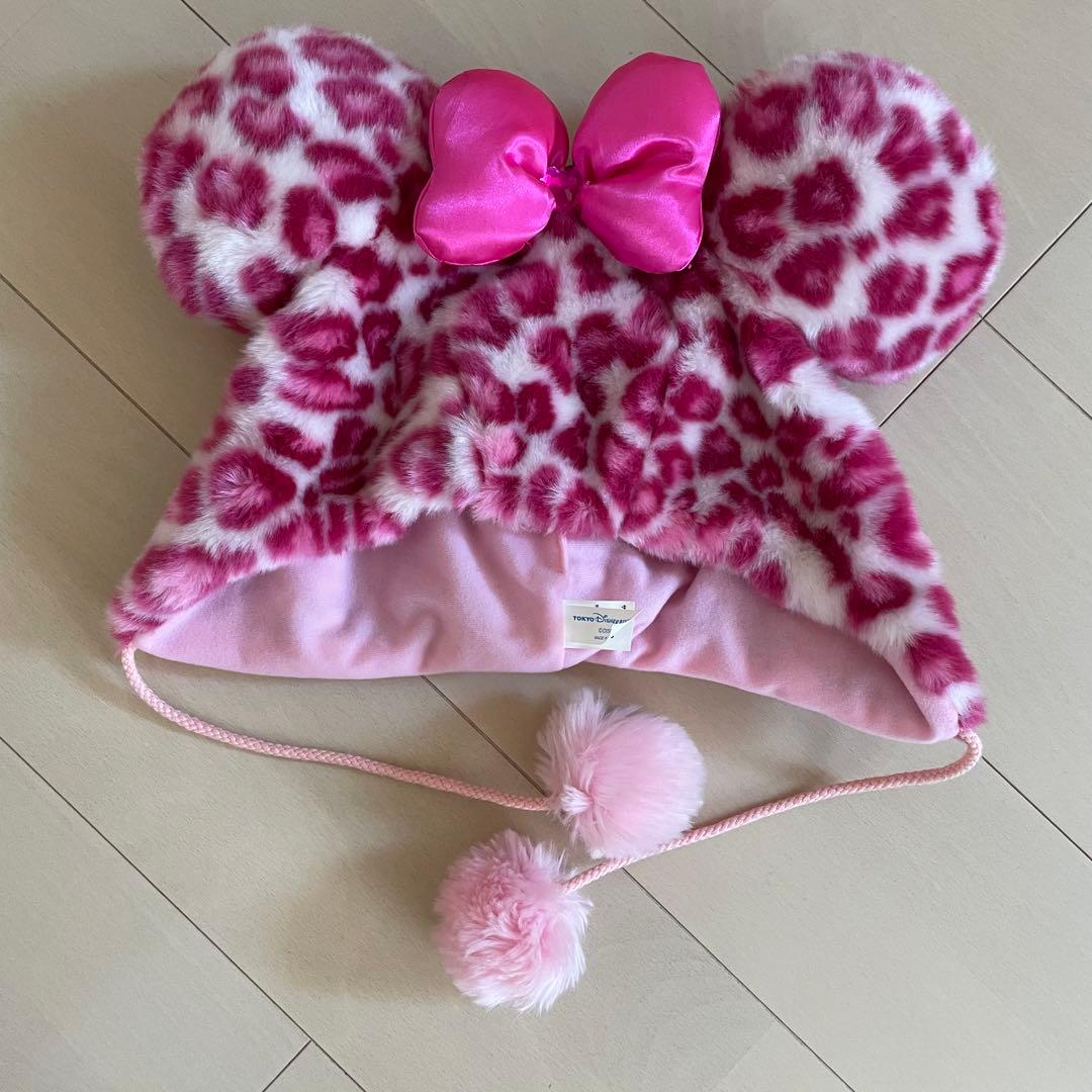 ディズニー ミニー ピンク ヒョウ柄 ファンキャップ 帽子