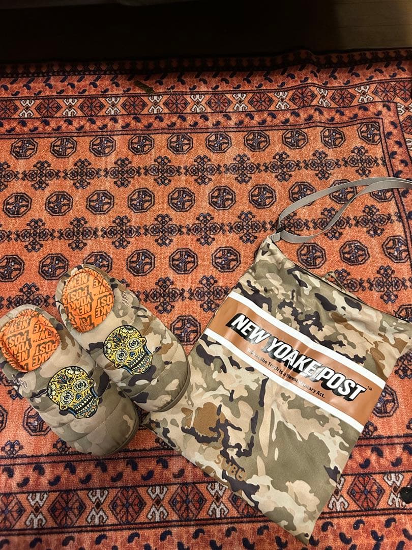 迷彩柄 スカル刺繍 サンダル ショルダーバッグ付き 26〜27.5cm サイズ2