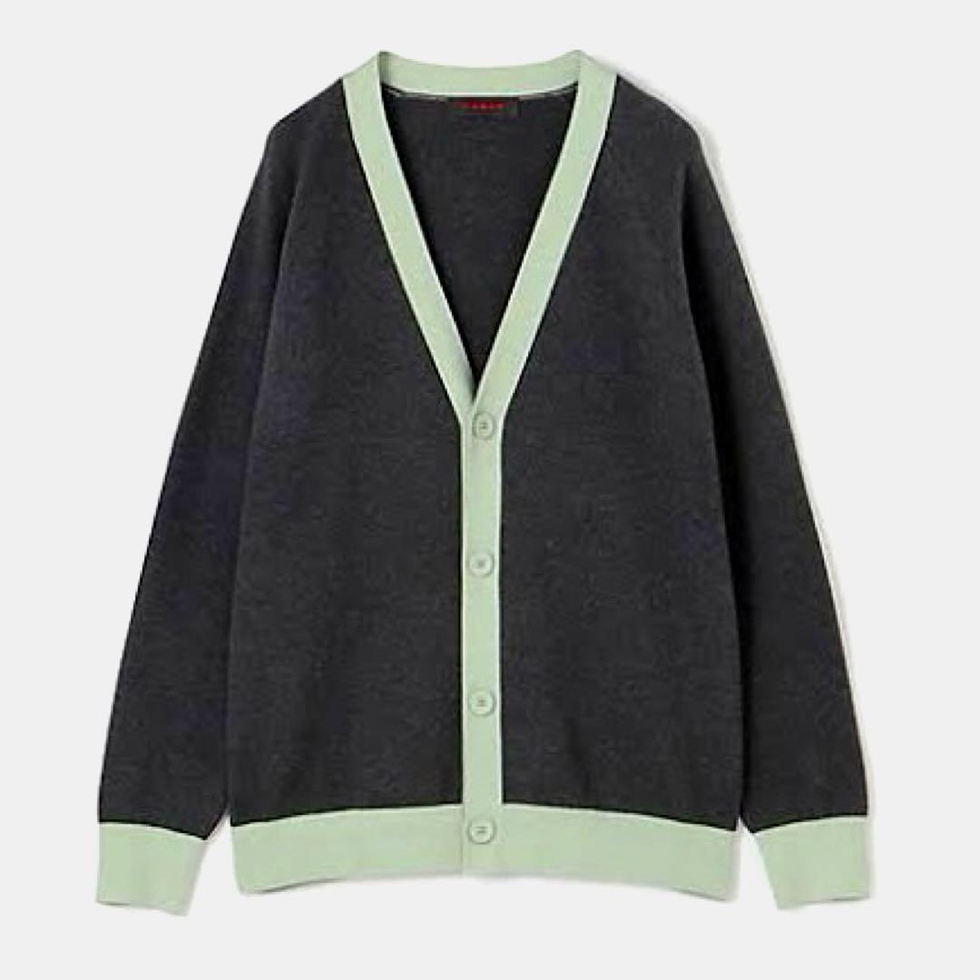 CABaN コットンカシミヤ バイカラーVネックカーディガン 47,300