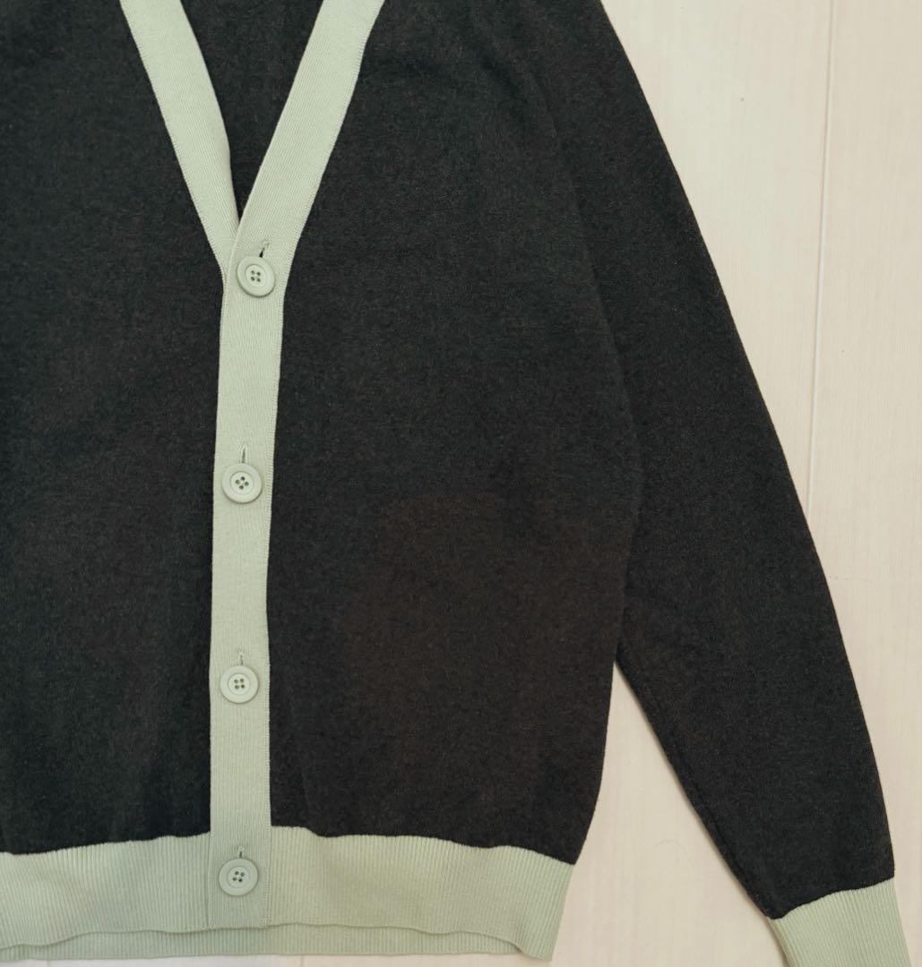 CABaN コットンカシミヤ バイカラーVネックカーディガン 47,300