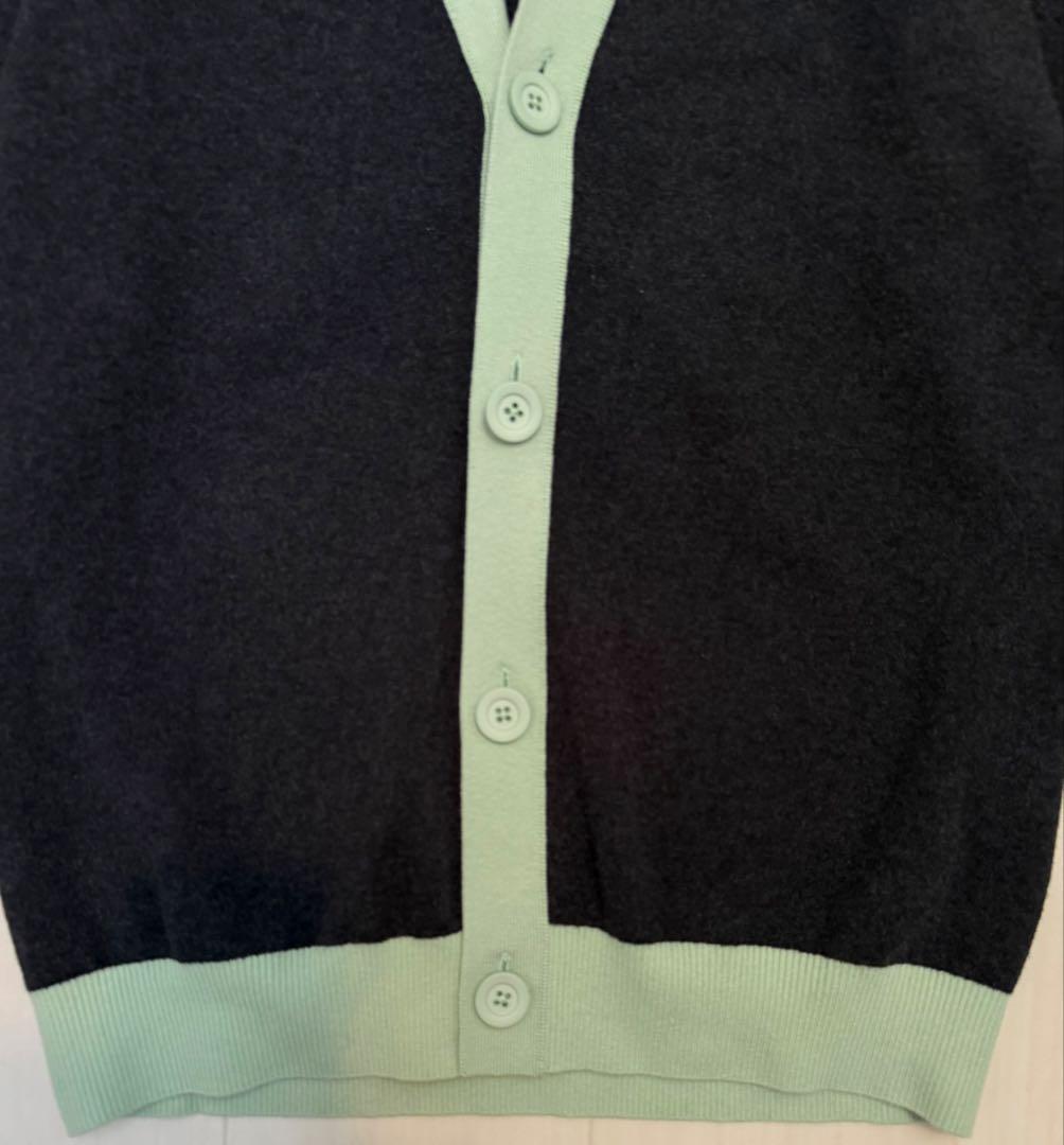 CABaN コットンカシミヤ バイカラーVネックカーディガン 47,300