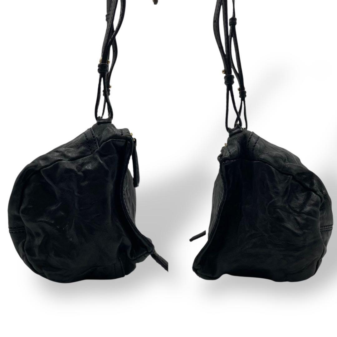 専用 ジバンシー ショルダーバッグ 斜め掛け パンドラ レザーブラック シワ加工