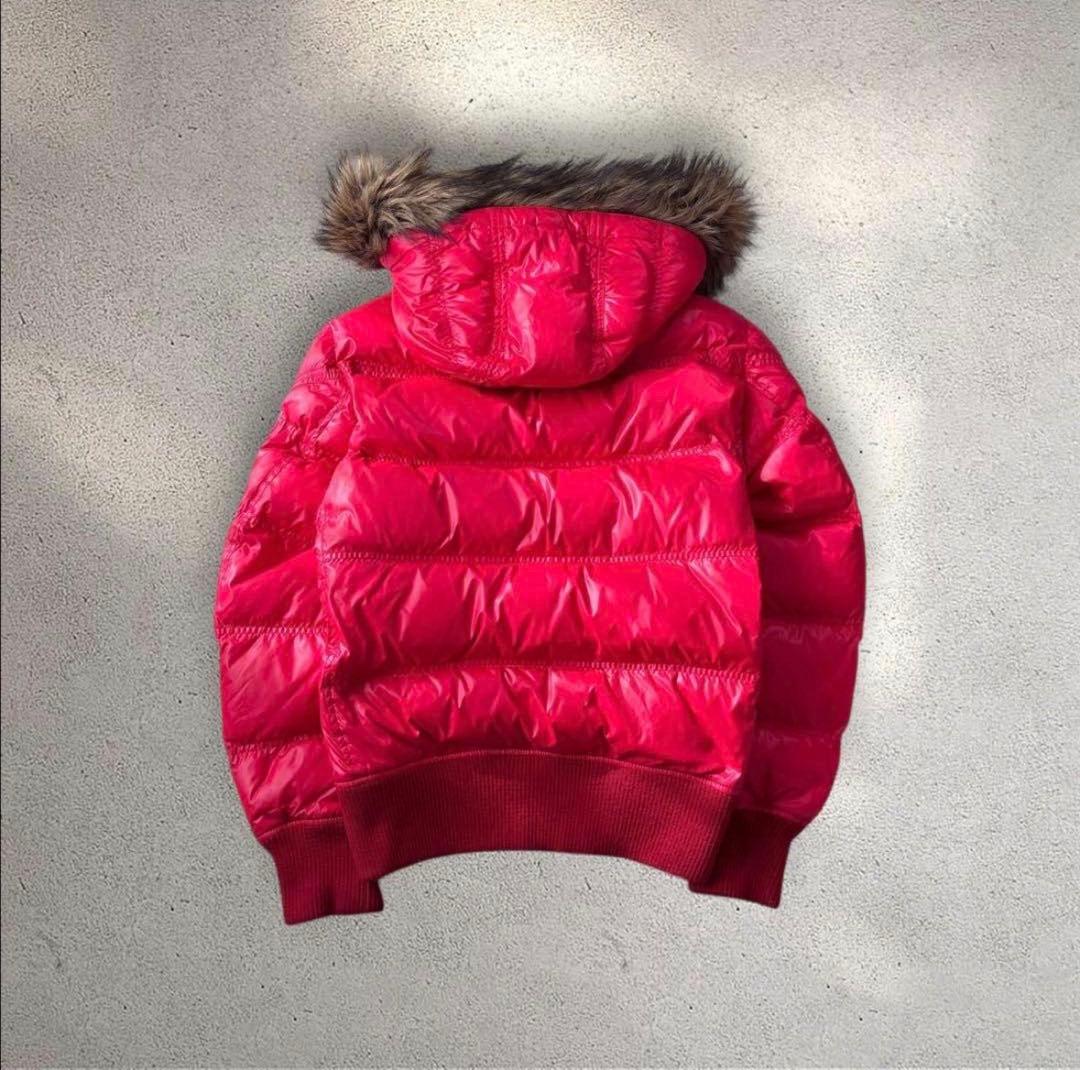 00s お兄系 olduniqro 光沢 ファーダウンジャケット グランジy2k