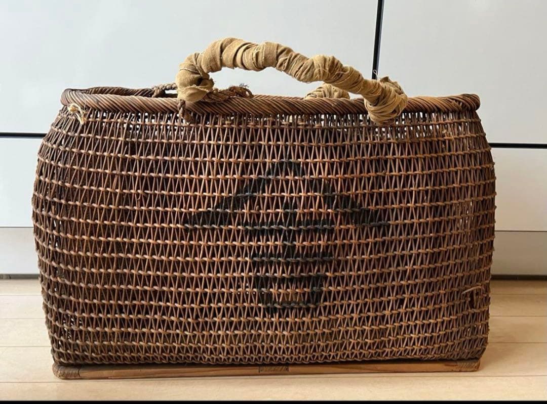SALE◆ヴィンテージ天然アケビの大きめ籠バック 骨董品 USED◆