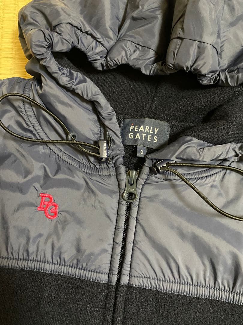 美品　パーリーゲイツ ニットジャケット　パーカー　0 ネイビー　ピンク