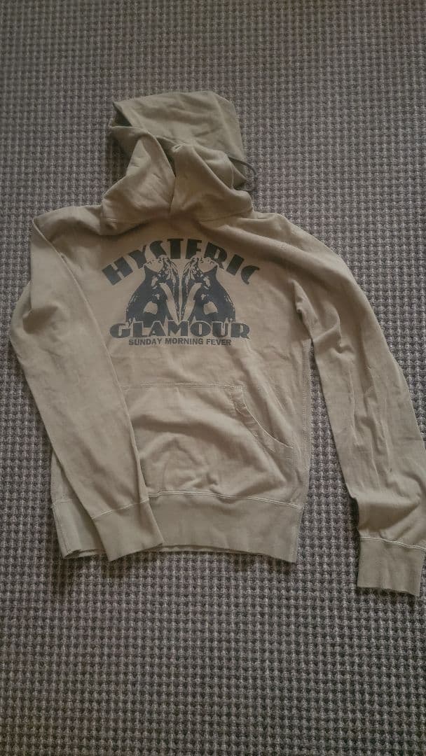 HYSTERIC GLAMOUR カーキ フード付きパーカー S薄手 プロフ必読