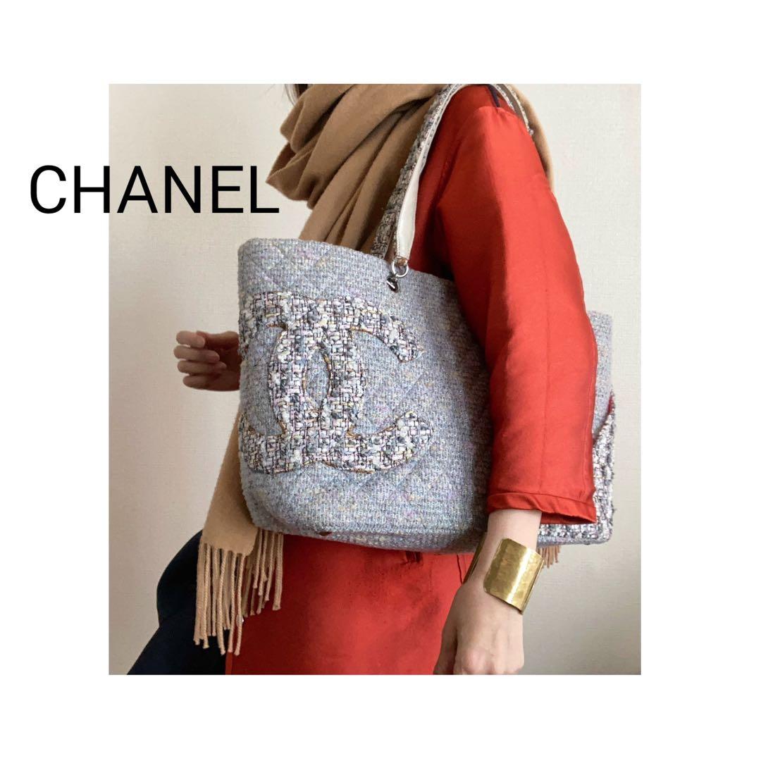 りく様♡CHANEL カンボンライン ツイード　トートバッグ　マトラッセ