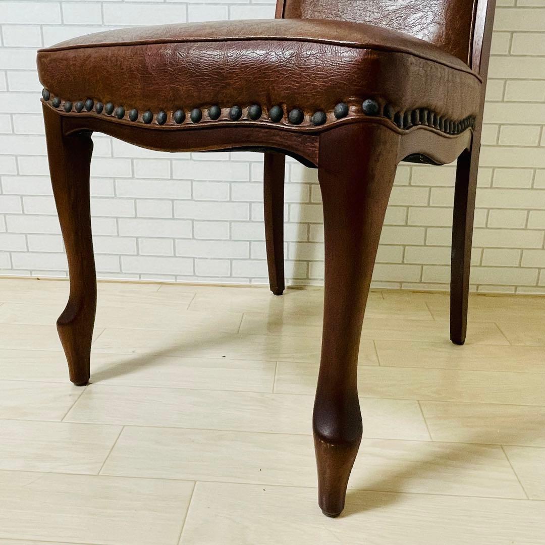 maruni マル二木工 ブラウン ダイニングチェア 鋲打ち 貴族 ベルサイユ