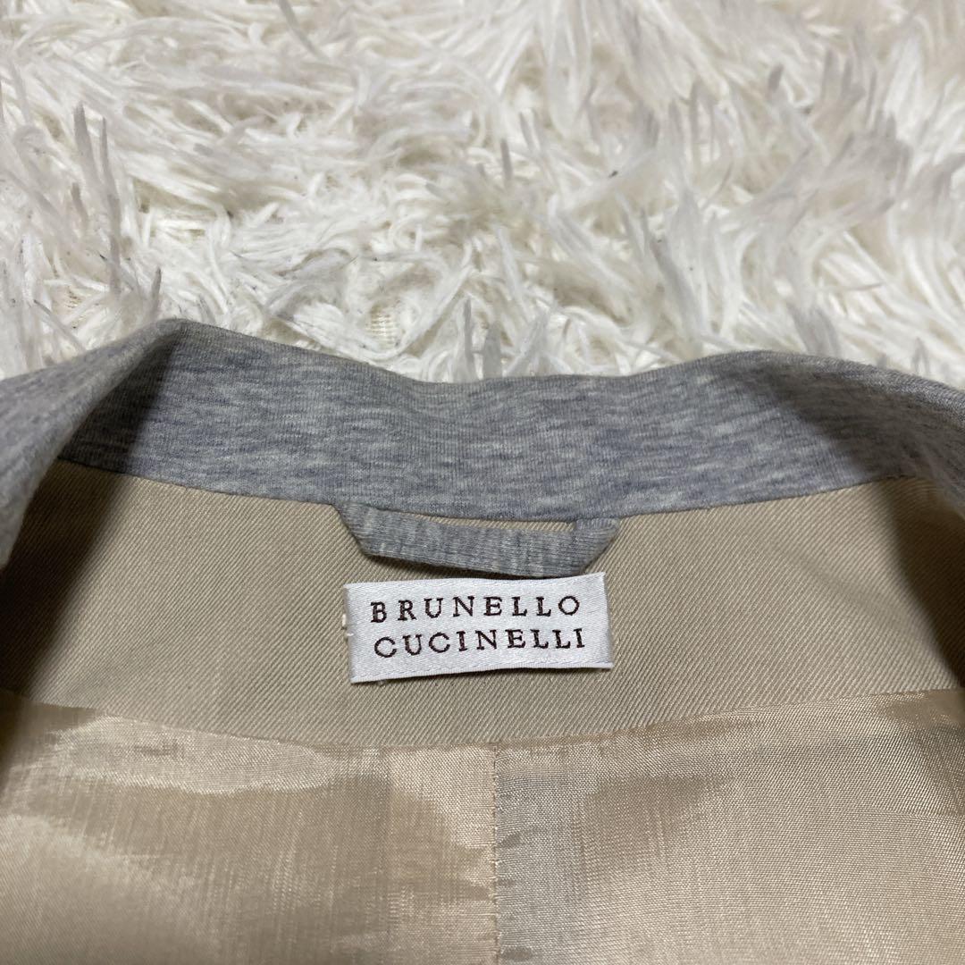 美品✨ブルネロクチネリ　ラペル切り替え　テーラードジャケット　ベージュ　S