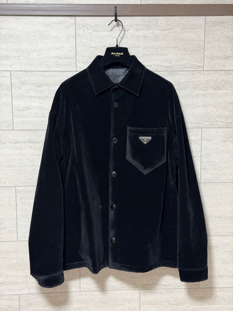 PRADA ベルベット シャツジャケット　ストレッチコットン