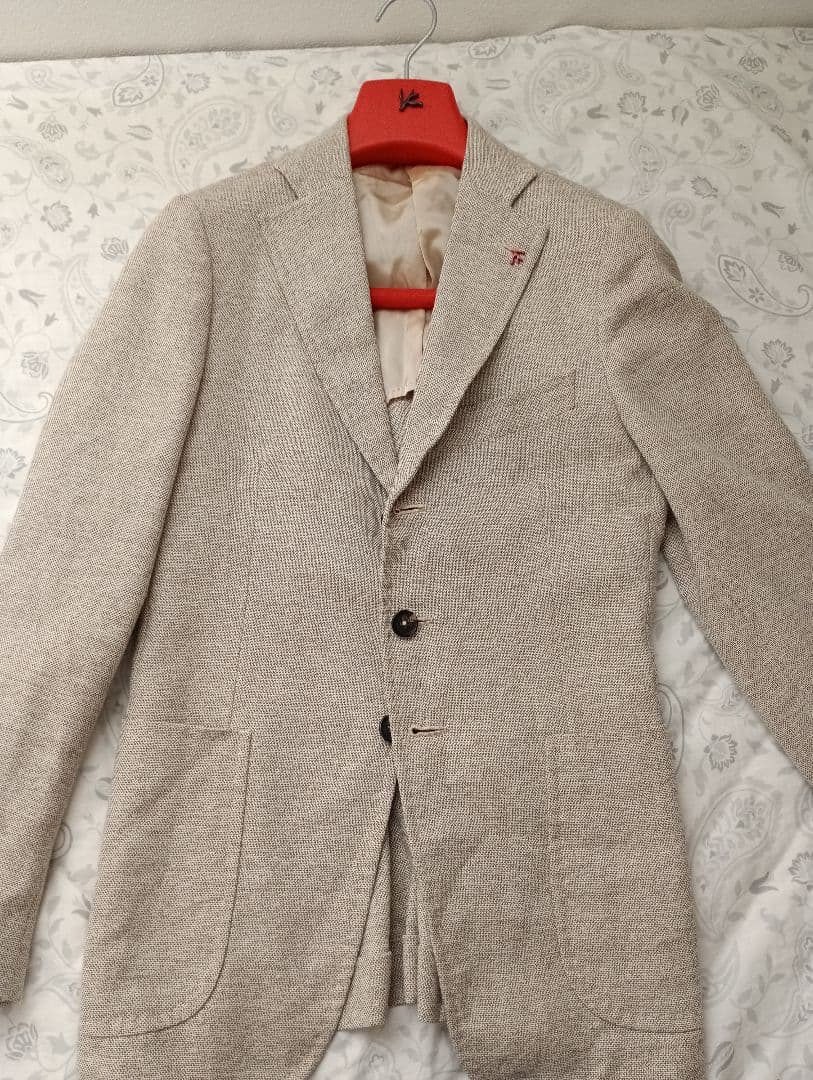 美品　定価3850001円　イザイア　シルク リネン　本切羽