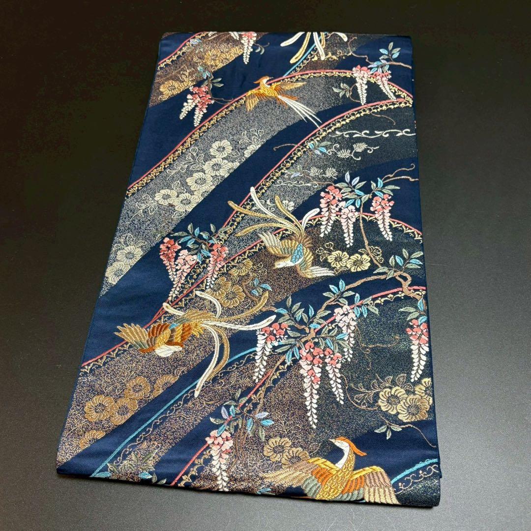 ★ゆき★様［6148］袋帯 美品 舞鳳凰花文様 唐織 六通 金銀糸 正絹 着物