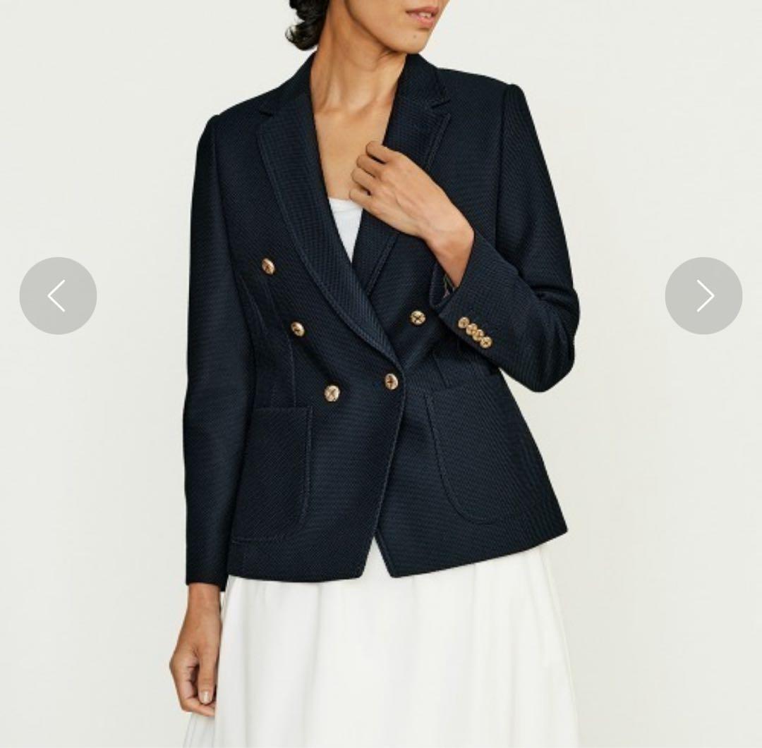 【Sov.】ラッセルメッシュダブルジャケット　38 ネイビー