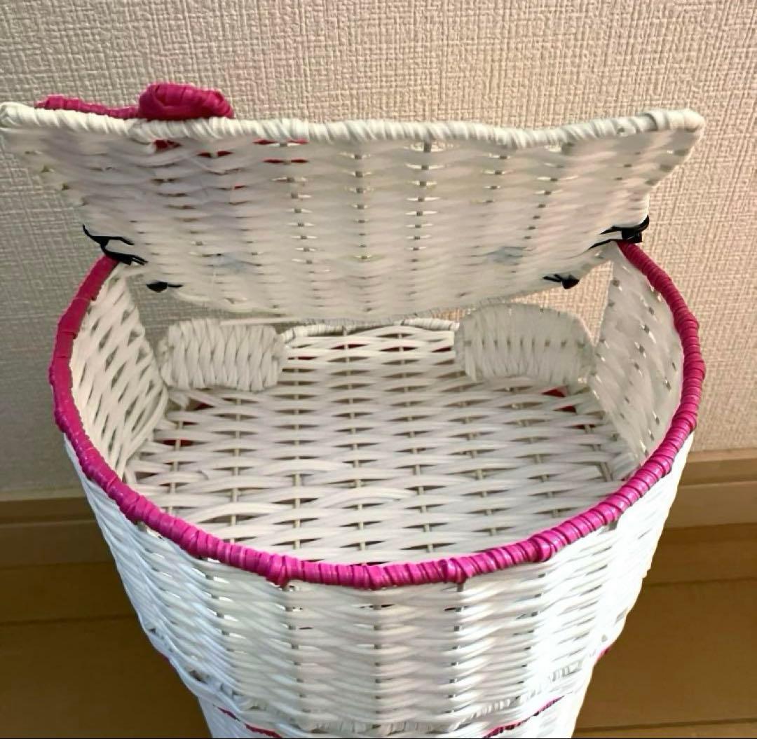 キティ 藤風カゴ 小物入れ 編みかご 激レア 当時物 平成レトロ レトロ