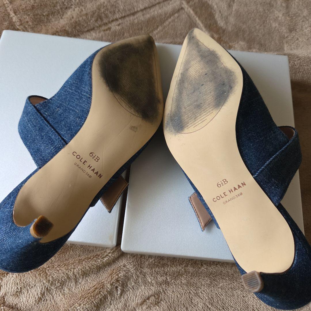 COLE HAAN デニム ポインテッドトゥミュール 6 1/2b