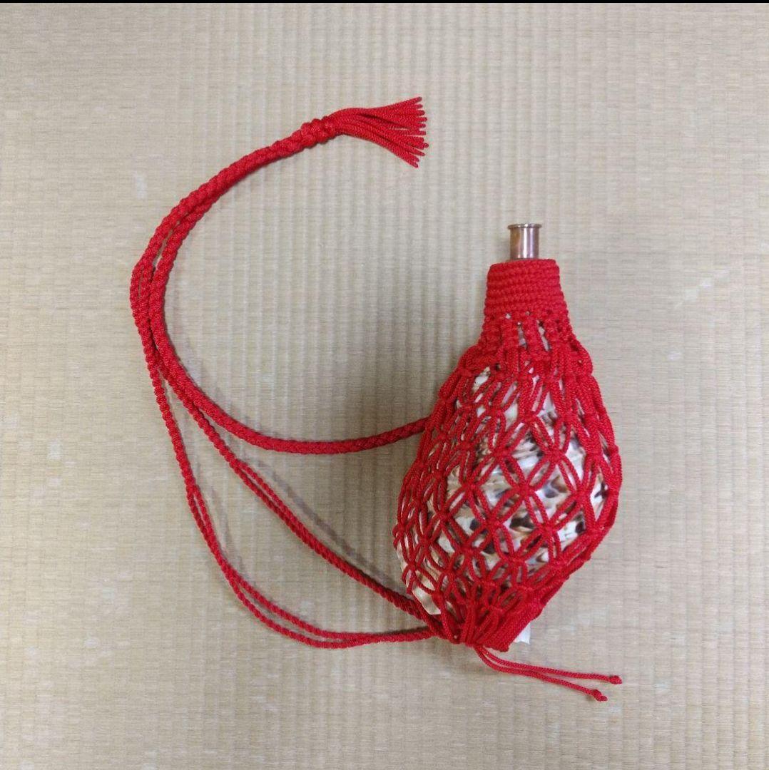 法螺貝　袋　大　赤　七宝編み