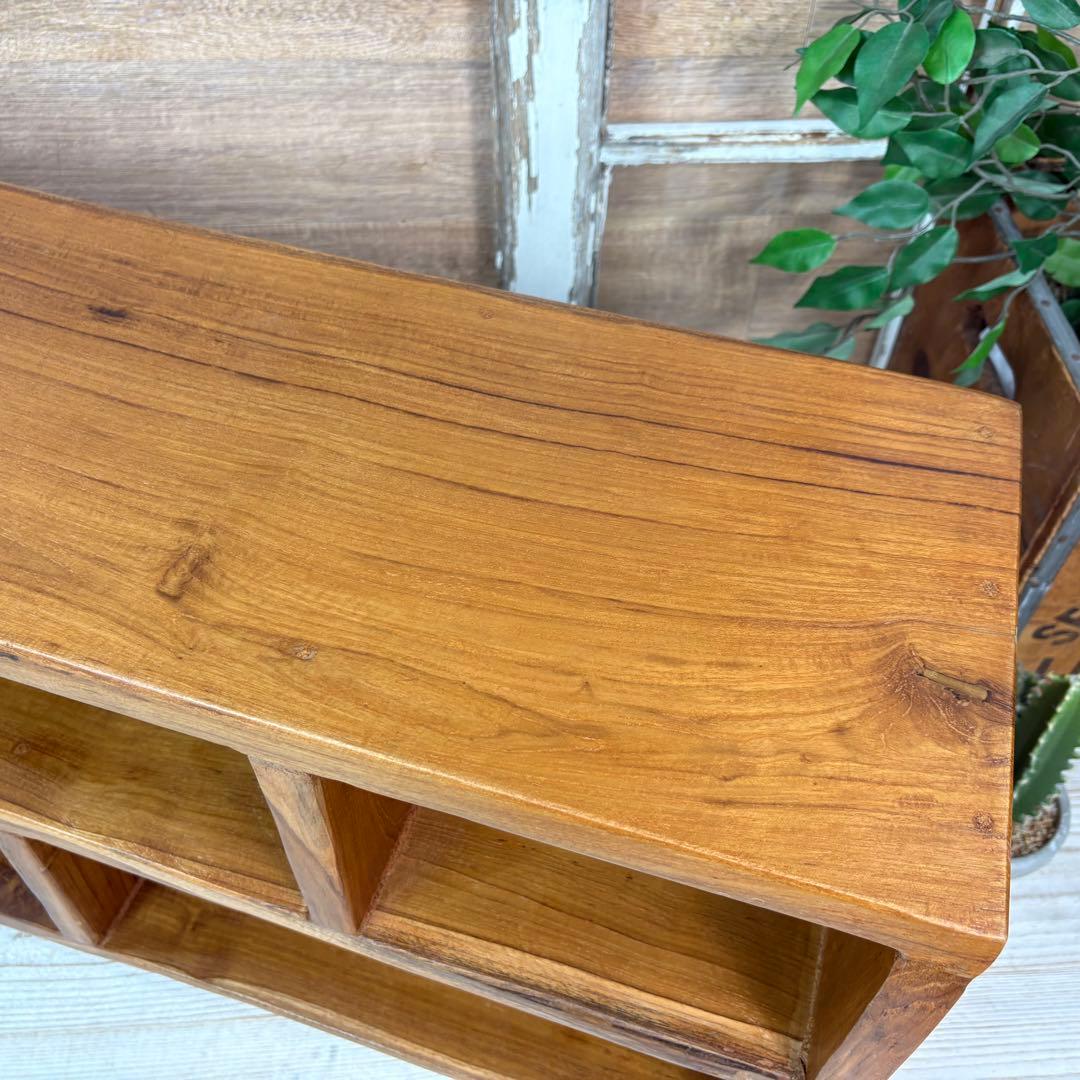 訳あり品！オールドチーク天然無垢材ナチュラルウッドテレビ台サイドボード飾り棚