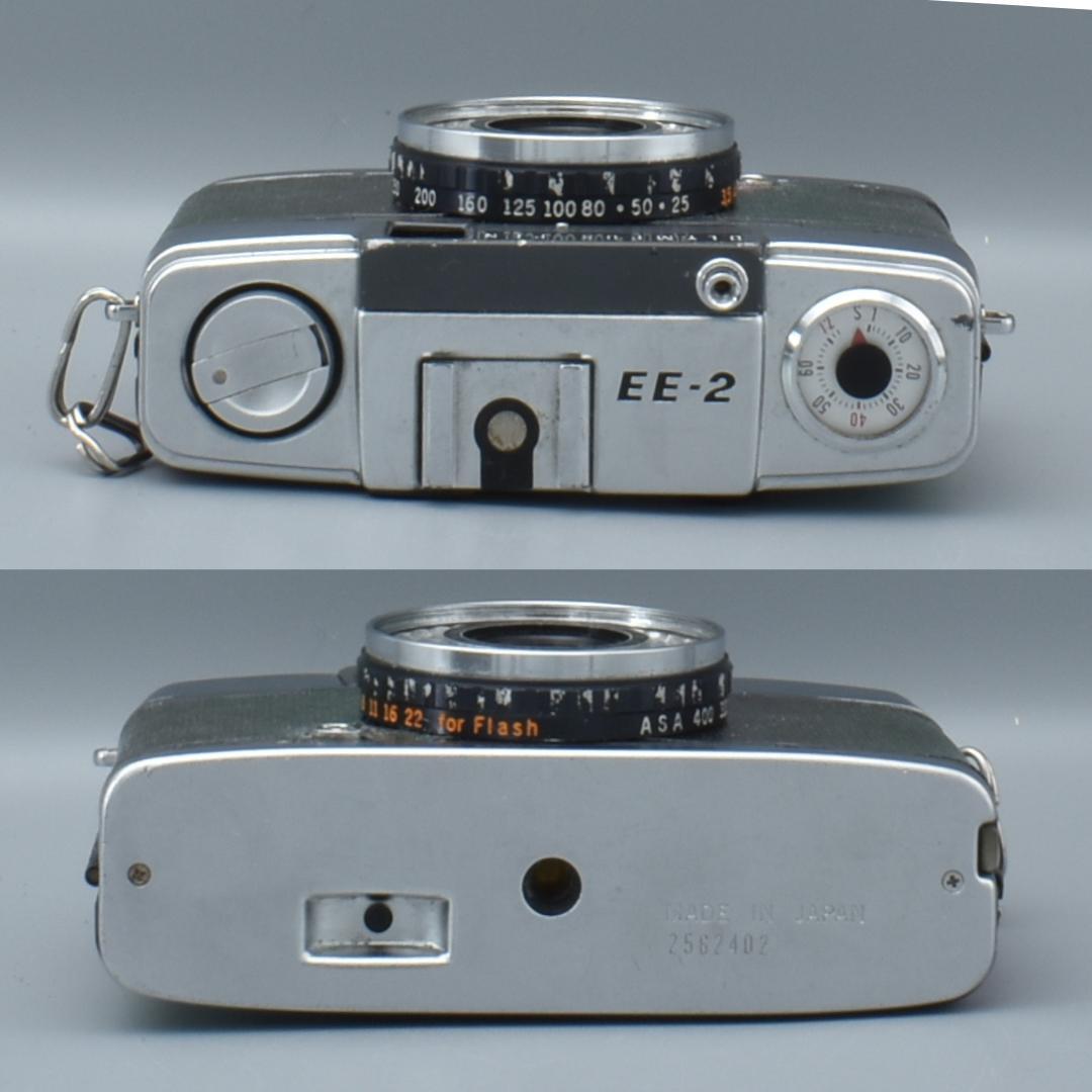 整備済 OLYMPUS EE-2 グリーン系 外装リメイク 動作OK 赤ベロOK