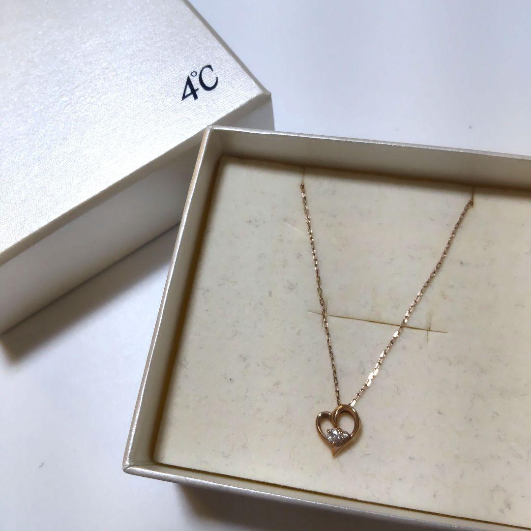 4°C ハート型 K10 ネックレス