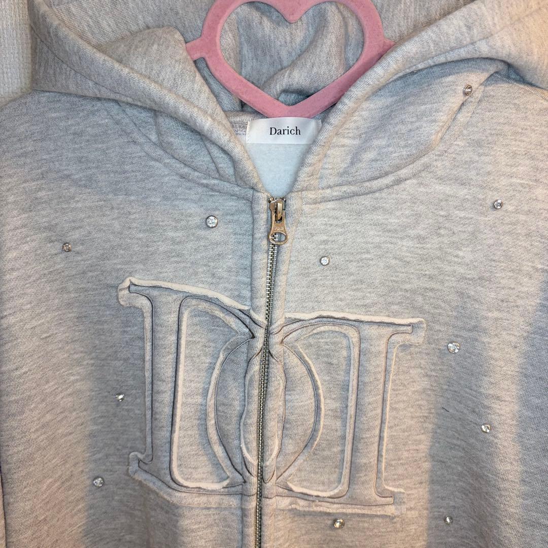♡ ダーリッチ Darich ♡ DDロゴビジュージップパーカー グレー 未開封