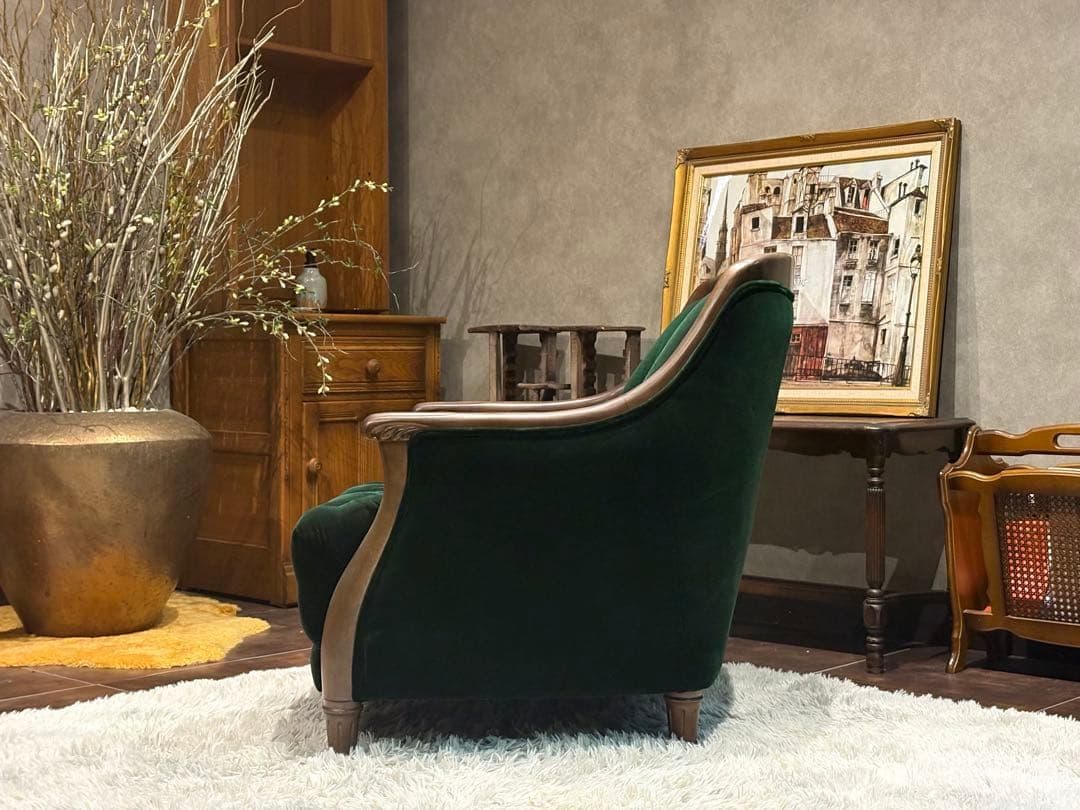 maruni マルニ木工　一人掛けソファ　ボタンダウン　ファブリック　IG