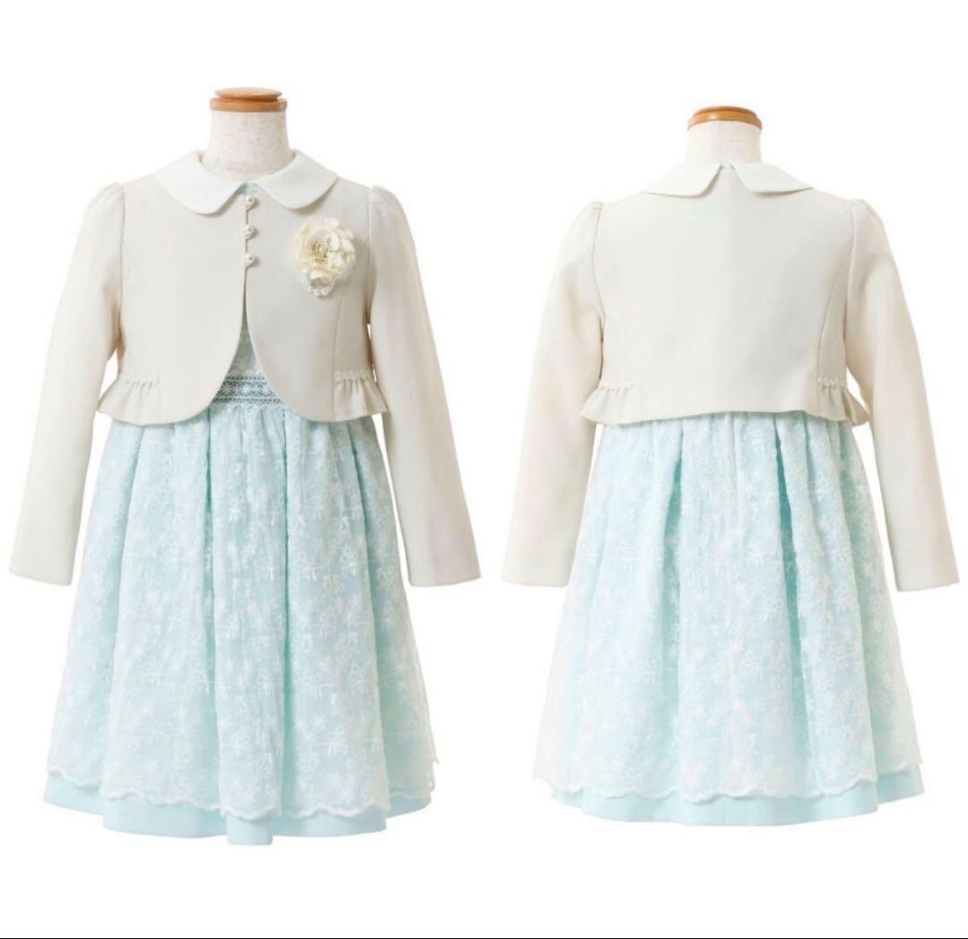 【120】【CHOPIN】ショパン　セレモニードレス 白と紺のボレロ付