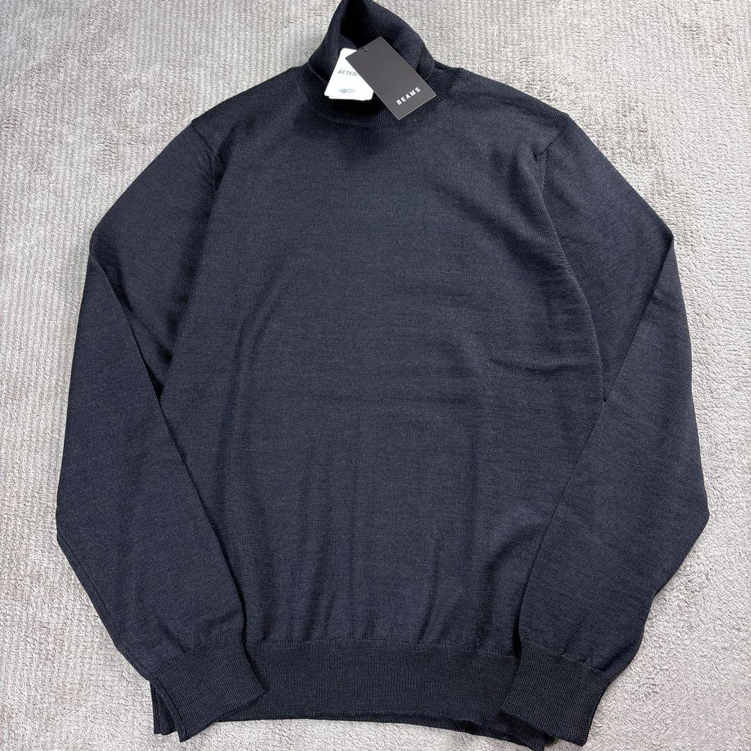【新品未使用】BEAMS F メリノウール タートルネックニット ブラウン　46