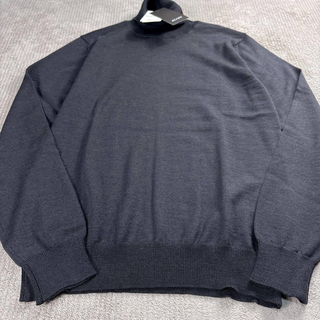 【新品未使用】BEAMS F メリノウール タートルネックニット ブラウン　46