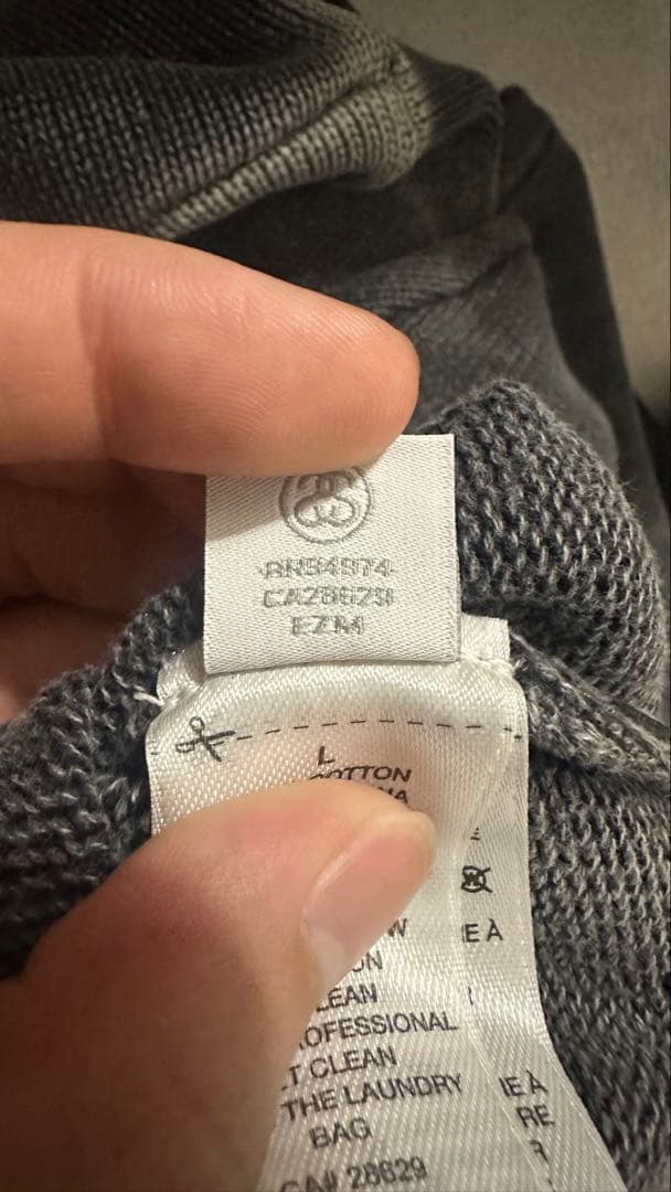 STUSSY ステューシーニット ブラック FADED COTTON CREW