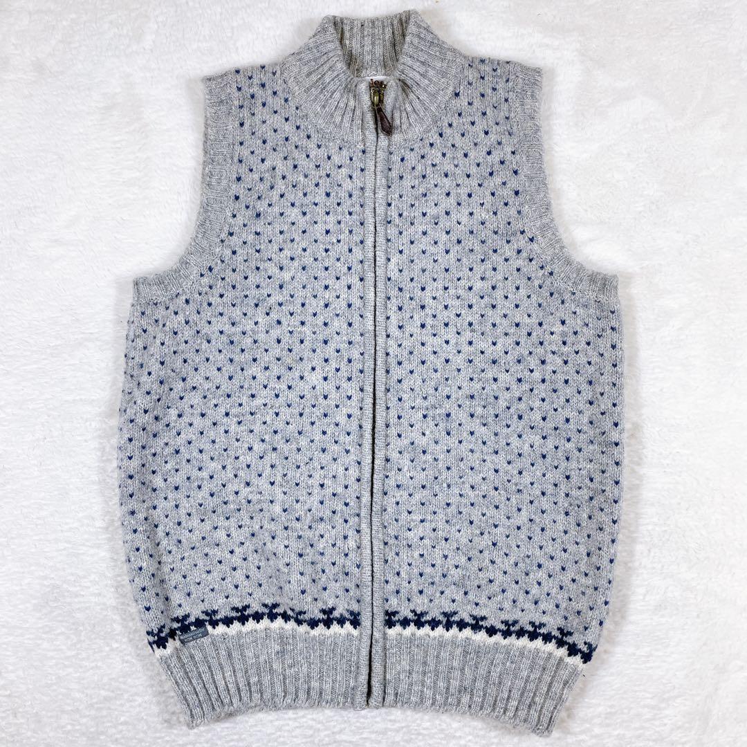 マドモアゼルノンノン×ジャミーソンズ　ハートドット柄　ニットベスト　グレー