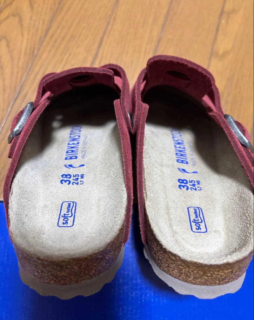 ビルケンシュトック ボストン 38 24.5cm レッド